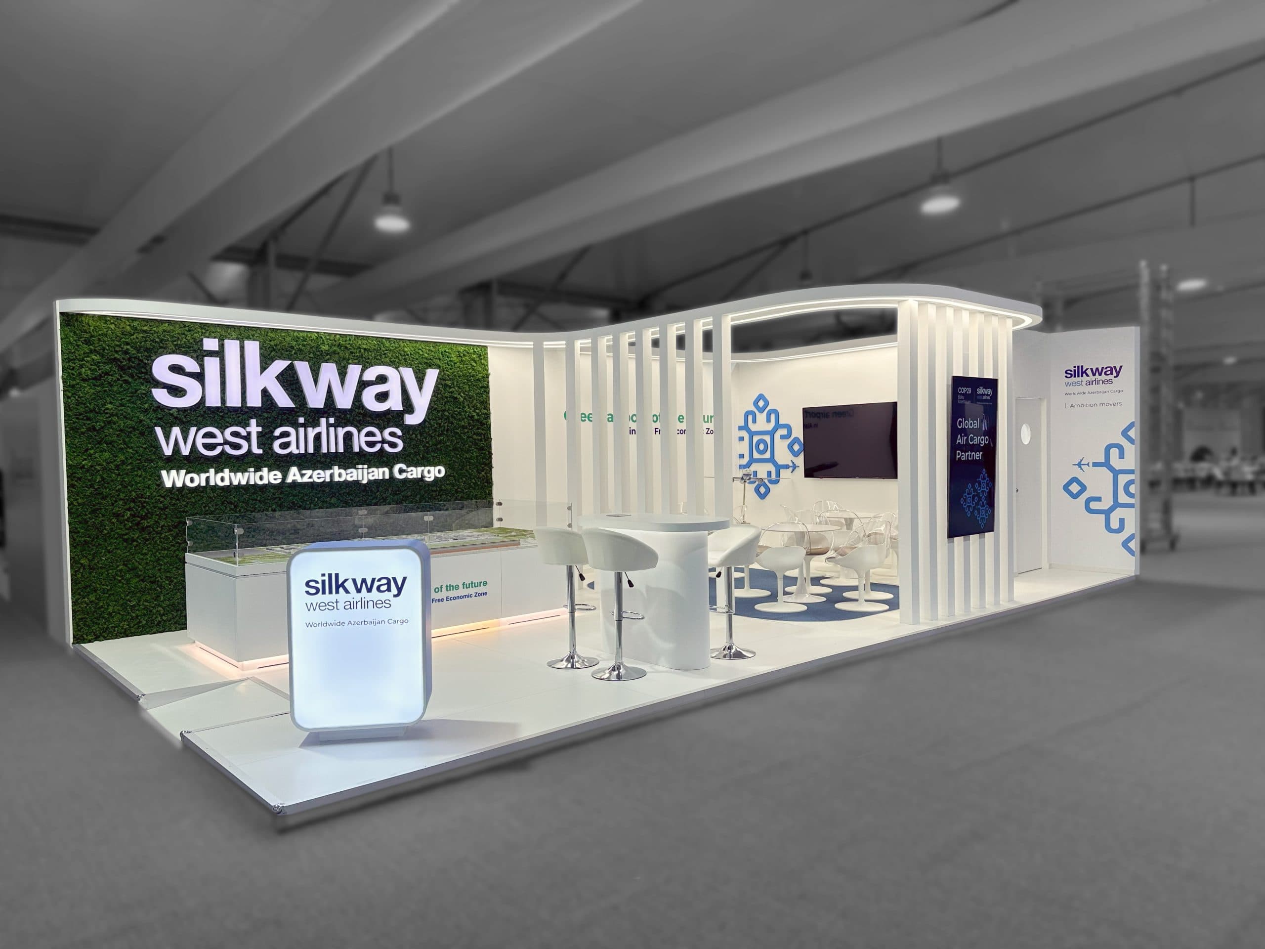 Silk Way West Airlines stand at COP29 — Evreka Stand build